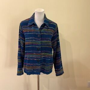 Women’s Coldwater Creek Multicolor Striped Button-Up Jacket